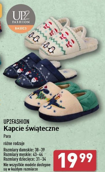 Kapcie świąteczne dziecięce Up2fashion promocja w Aldi