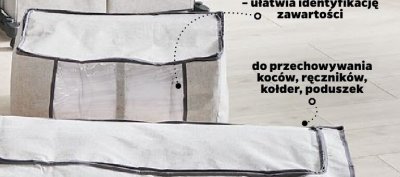 Pokrowiec na pościel 60×40×30 cm promocja w Netto