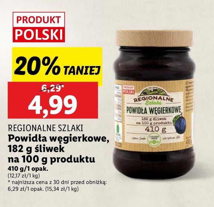 Powidła węgierkowe REGIONALNE SZLAKI promocja w Lidl