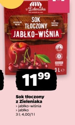 Sok tłoczony z Zieleniaków jabłko promocja w Netto