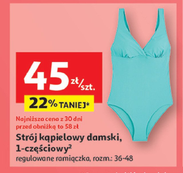 Strój kąpielowy jednoczęściowy 36-48 Auchan inextenso promocja w Auchan