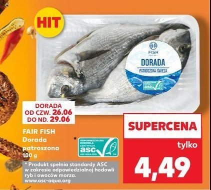 Dorada patroszona FAIR FISH promocja