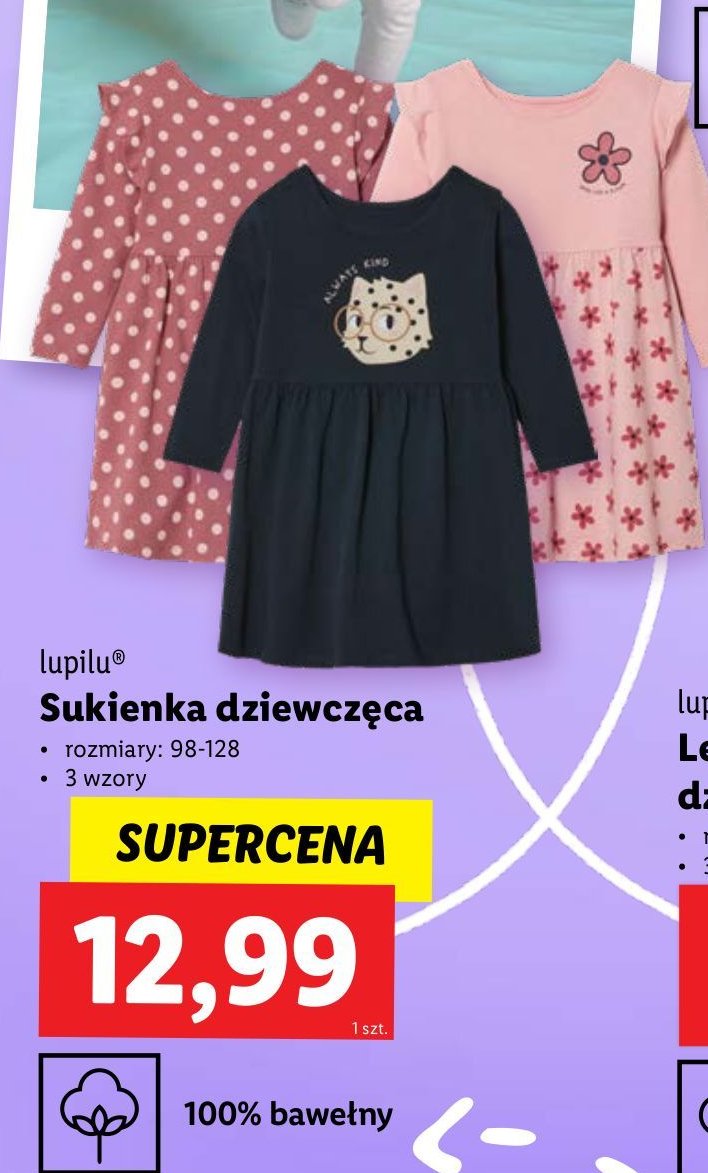 Sukienka dziewczęca 98-128 Lupilu promocja