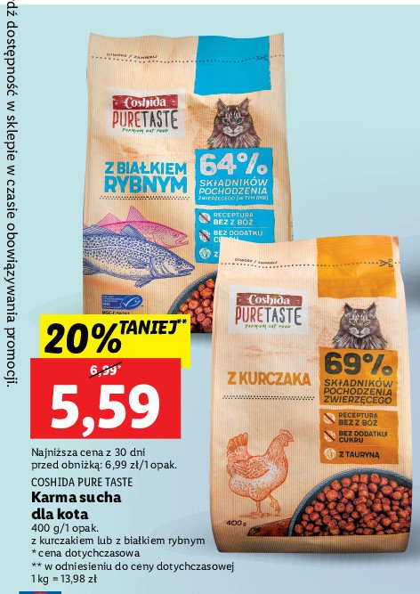 Karma dla kota z białkiem rybnym Coshida promocja