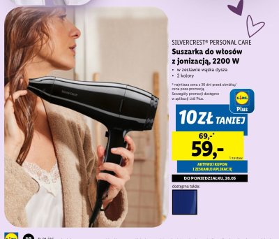 Suszarka z funkcj膮 jonizacji 2200 w Silvercrest promocja