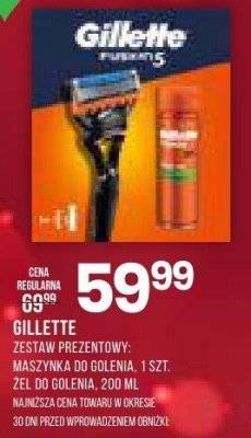Zestaw prezentowy Gillette maszynka do golenia, 1 szt + żel do golenia, 200 ml promocja w Drogerie Natura