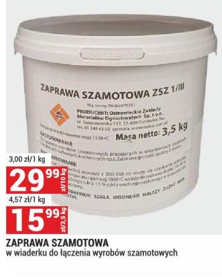 Zaprawa szamotowa ZSZ 1/III promocja w Merkury Market