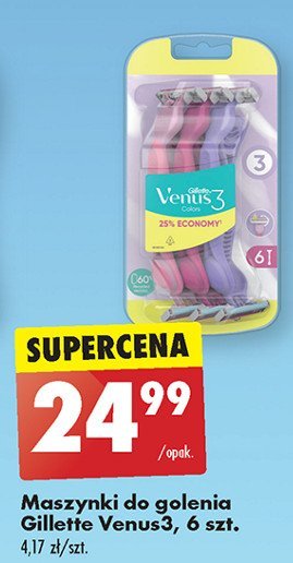 Maszynki do golenia mix kolor Gillette venus 3 promocja w Biedronka