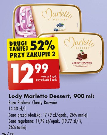 Lody cherry brownie Marletto promocja