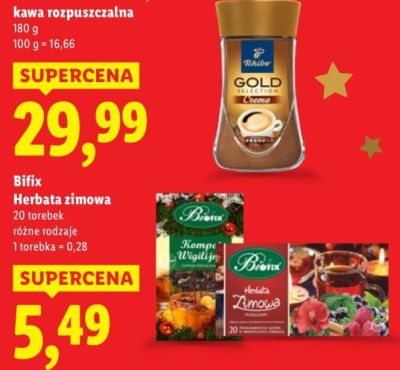 Herbata zimowa Bifix różne rodzaje promocja w Lidl