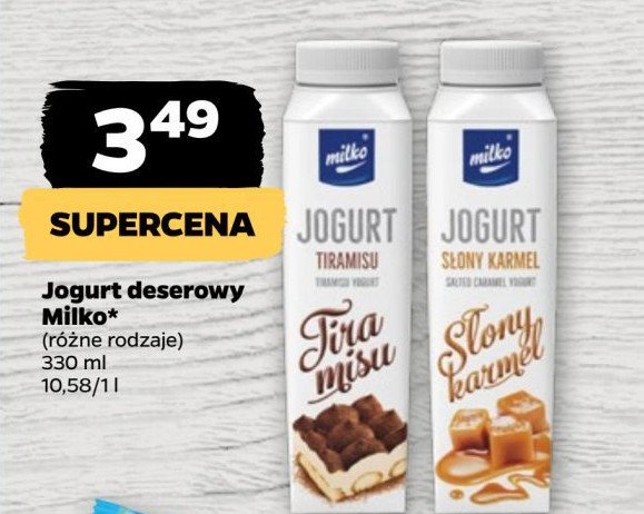 Jogurt słony karmel Milko promocja w Netto