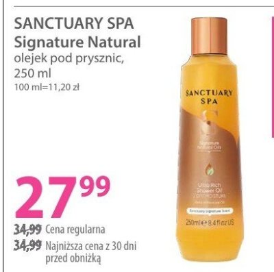 Olejek pod prysznic Signature Natural promocja w Hebe