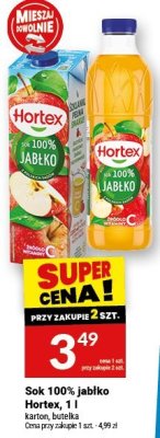 Sok 100% pomarańcza Hortex 1l karton butelka promocja w Twój Market
