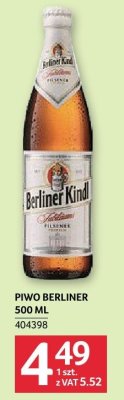 Piwo Berliner Kindl 500ml promocja w Selgros