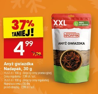Anyż gwiazdka Nadapak, 30 g promocja w Twój Market