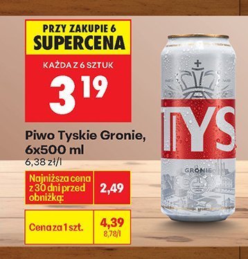Piwo Tyskie Gronie, 6x500 ml promocja w Biedronka