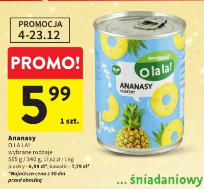 Ananasy O LA LA! wybrane rodzaje promocja w Intermarche