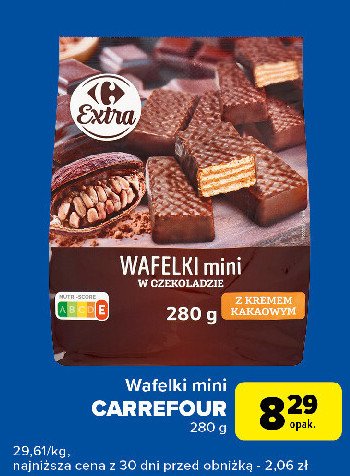 Wafelki w czekoladzie mini Carrefour promocja