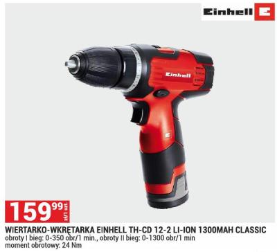Wiertarko-wkrętarka Einhell TH-CD 12-2 LI-ION 1300MAH CLASSIC promocja w Merkury Market