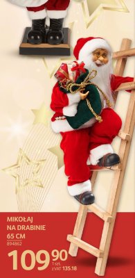 Mikołaj na drabinie 65 cm promocja w Selgros