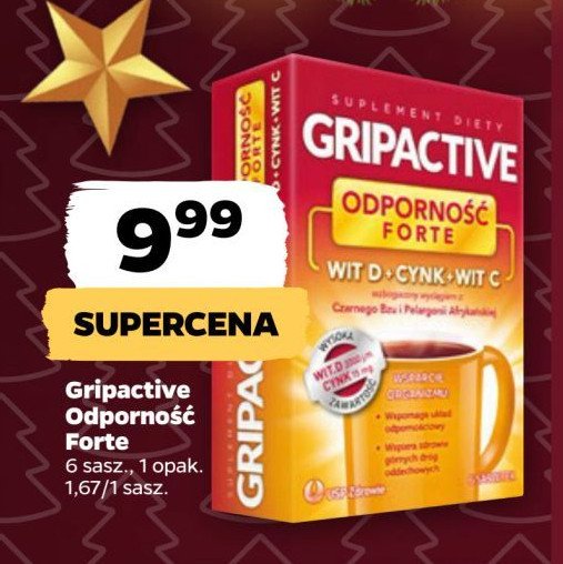 Suplement diety odporność forte Gripactive promocja w Netto