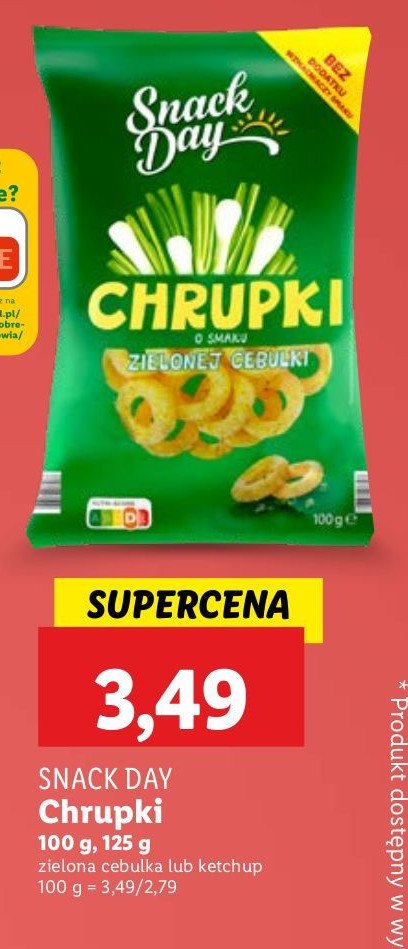 Chrupki o smaku zielonej cebulki Snack day promocja