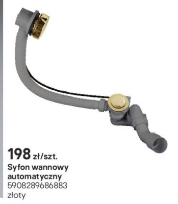 Syfon wannowy automatyczny złoty promocja w Castorama