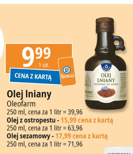 Olej sezamowy Oleofarm promocja