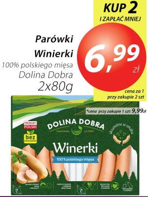 Parówki Winierki 100% polskiego mięsa Dolina Dobra promocja w Market Point