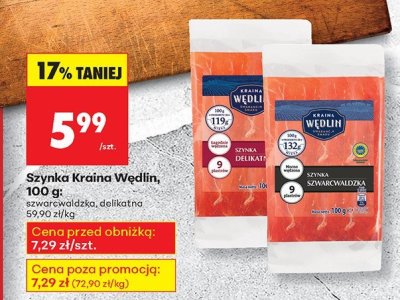 Szynka Kraina Wędlin 100g delikatna promocja w Biedronka