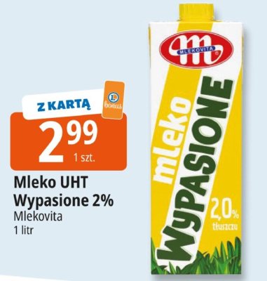 Mleko UHT Wypasione 2% Mlekovita promocja w Leclerc