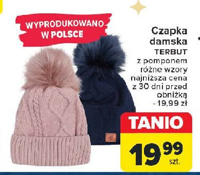 Czapka damska TERBUT promocja w Carrefour Market