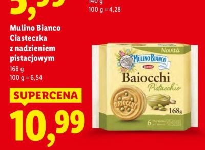 Ciastka Mulino Bianco Ciasteczka z nadzieniem pistacjowym promocja w Lidl