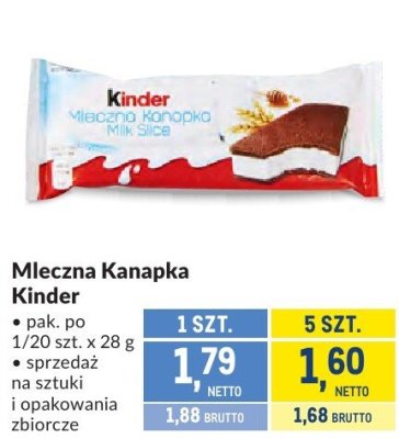 Mleczna Kanapka Kinder promocja w Makro