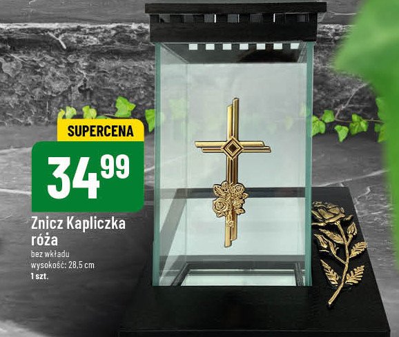 Znicz kapliczka z różą promocja w POLOmarket