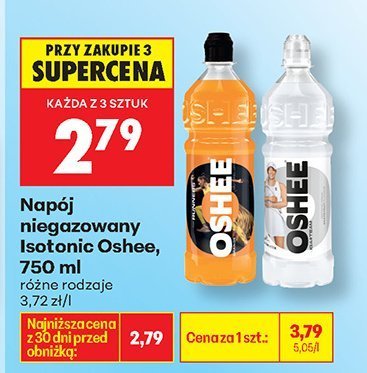 Napój niegazowany Isotonic Oshee 750 ml pomarańczowy promocja w Biedronka