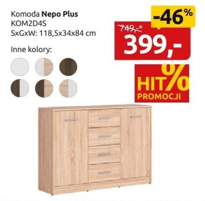 Komoda Nepo Plus KOM2D4S promocja w Black Red White