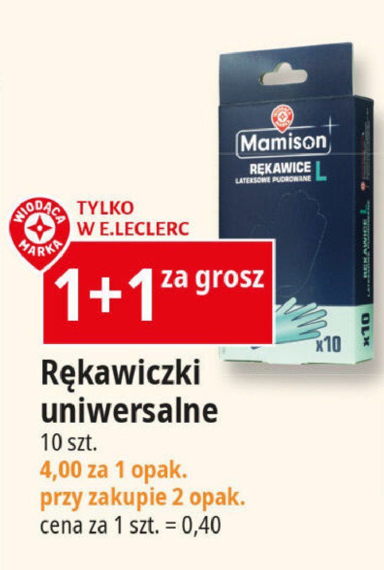 Rękawiczki jednorazowe rozm. l Wiodąca marka mamison promocja w Leclerc