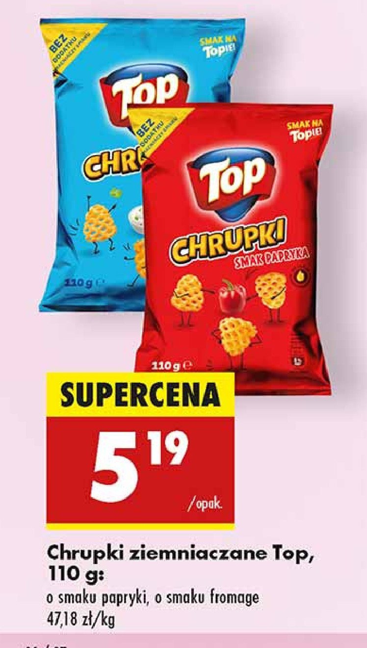 Chrupki o smaku papryki Top promocja