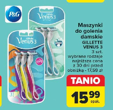 Maszynki do golenia mix kolor Gillette venus 3 promocja w Carrefour Market