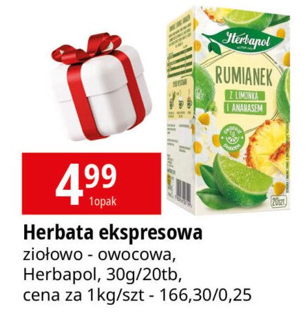 Herbata rumianek z limonką i ananasem Herbapol promocja