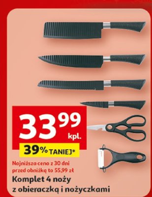 Komplet 4 noży z obieraczką i nożyczkami promocja w Auchan