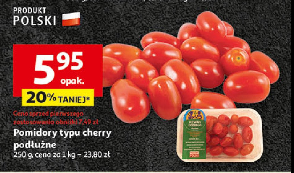 Pomidory cherry podłużne Auchan pewni dobrego promocja