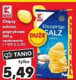 Chipsy paprykowe K-classic promocja