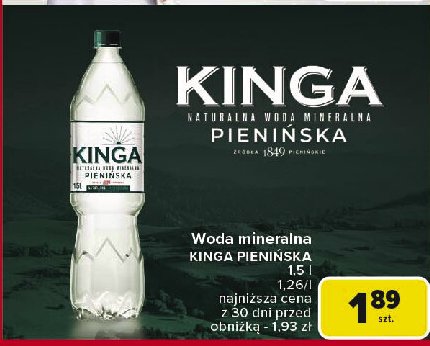 Woda gazowana Kinga pienińska promocja w Carrefour