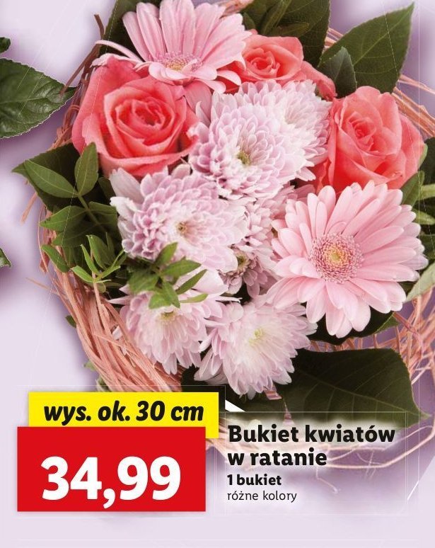 Bukiet kwiat贸w w ratanie 30 cm promocja