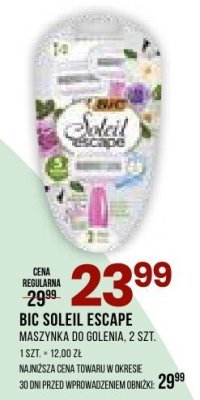 Maszynka do golenia Bic Soleil Escape, 2 szt. promocja w Drogerie Natura