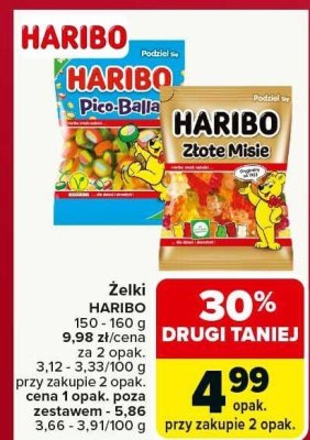 Żelki HARIBO różne smaki promocja w Carrefour