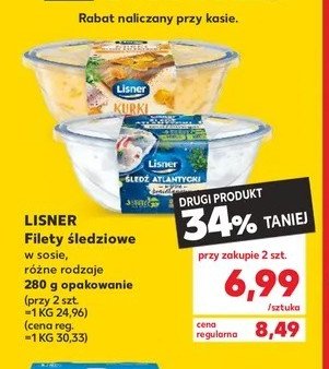 Filety śledziowe w sosie śmietanowym z kurkami Lisner promocja