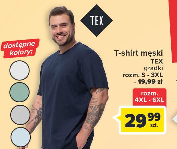 T-shirt męski 4xl-6xl Tex promocja